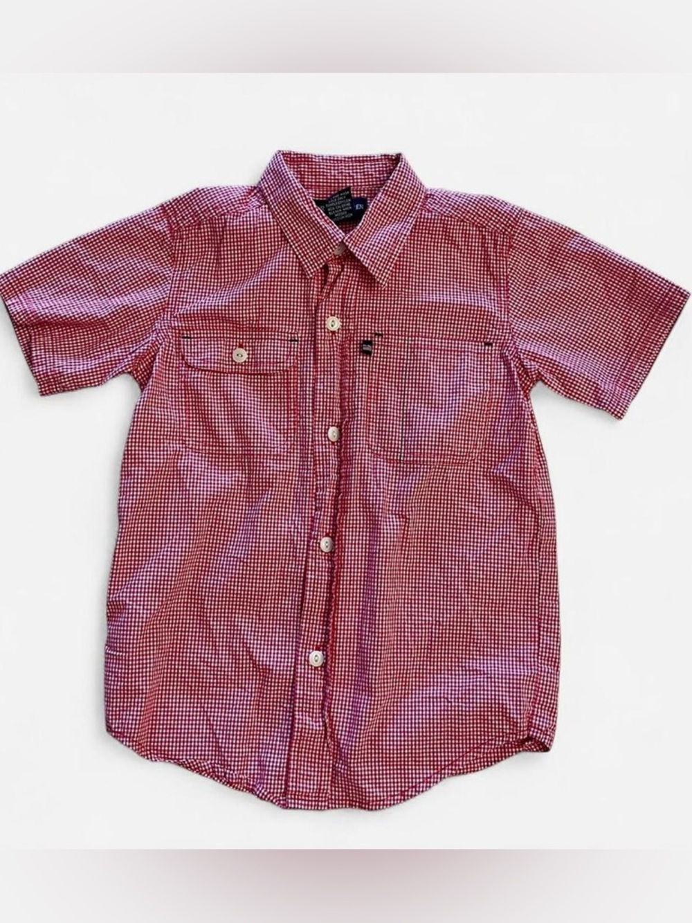 Ralph Lauren Boys Red and White Gingham Button Down Shirt